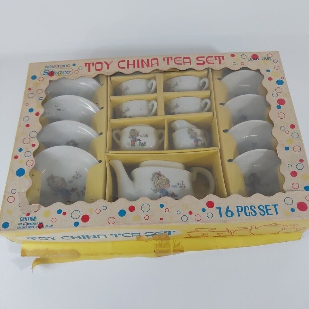 Vintage Straco Toy China Tea Set, Made In Japan, F.j. Strauss New‎ York